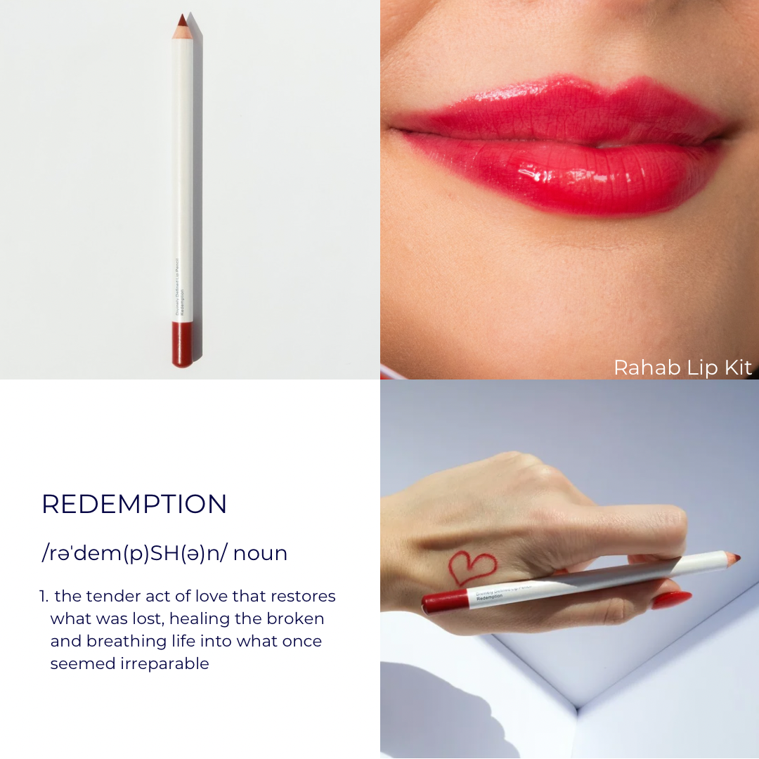 Lip Liners named after affirmations to encourage and empower women. Shade Redemption celebrates salvation and healing in life.