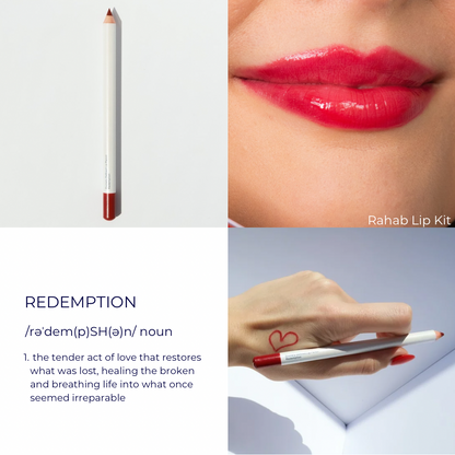 Lip Liners named after affirmations to encourage and empower women. Shade Redemption celebrates salvation and healing in life.