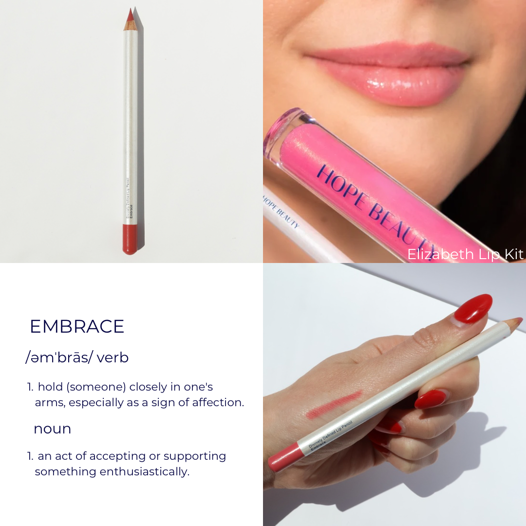 Lip Liners named after affirmations to encourage and empower women. Shade romance celebrates the sweetness of friendship, acceptance, love and encouragement. It is inspired by Elizabeth from the Bible and bible verse Luke 1:45 where she tells Mary “blessed is she who believes the Lord will fulfill his promises to her.”